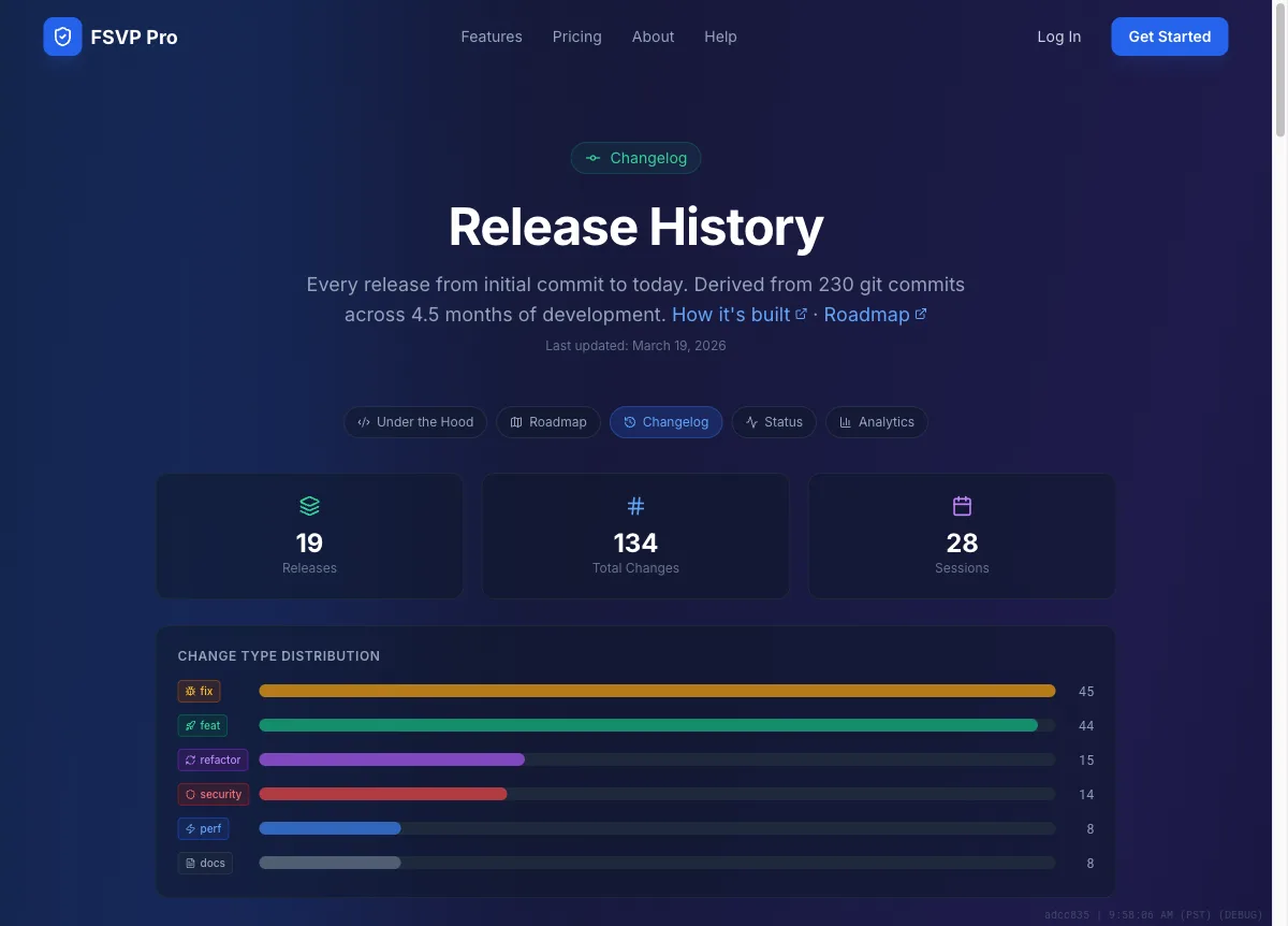 Aleph Compliance admin changelog page